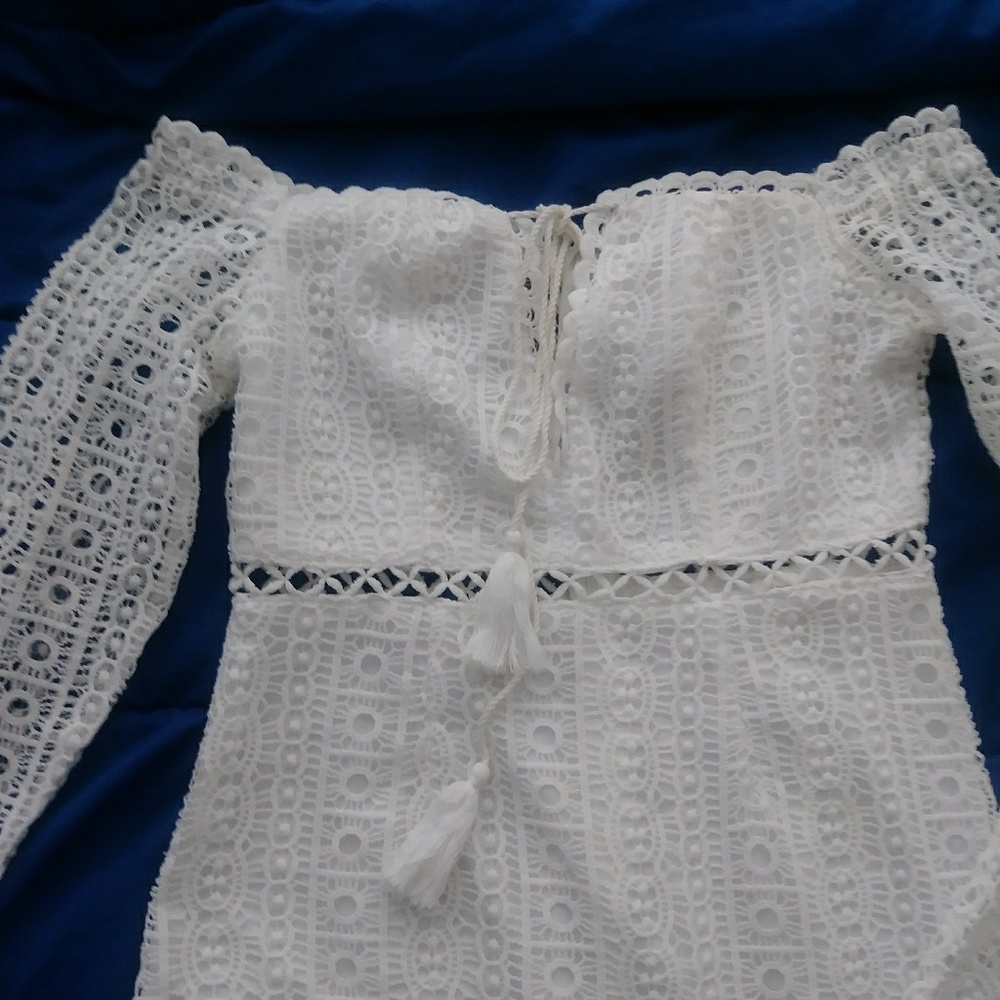 White Off Shoulder Lace Dress